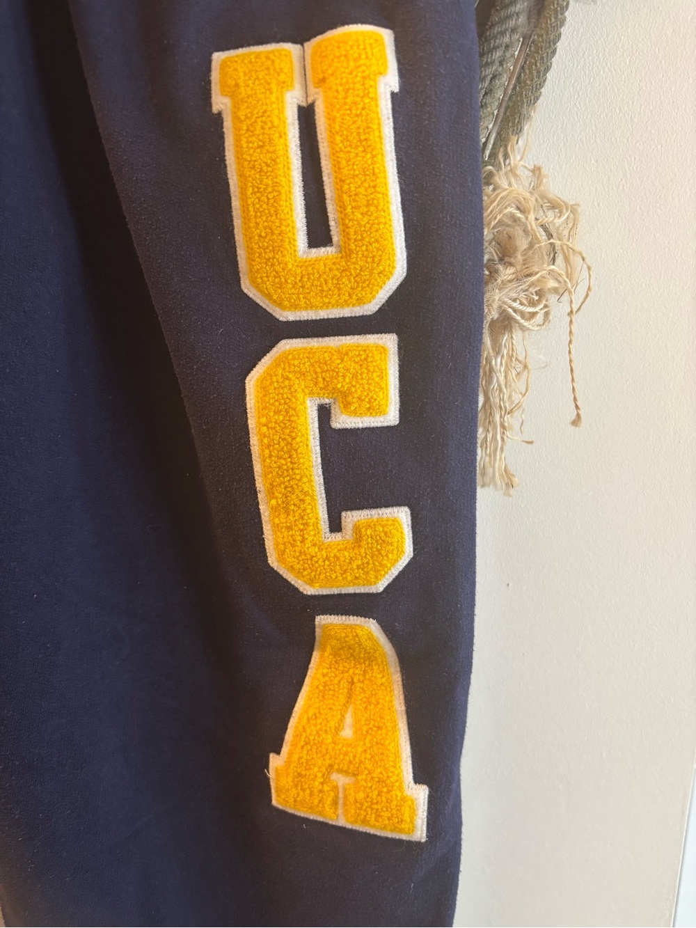 Varsity Navy Sweatpants with Branded Tag